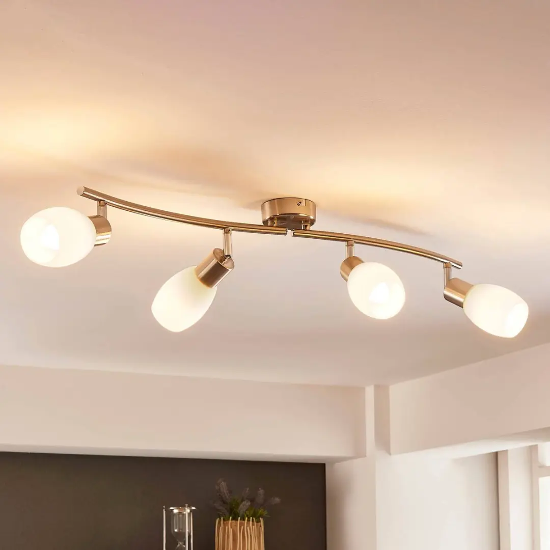 Lindby Buitenspot 4-lichts E14 - Wit/Nikkel