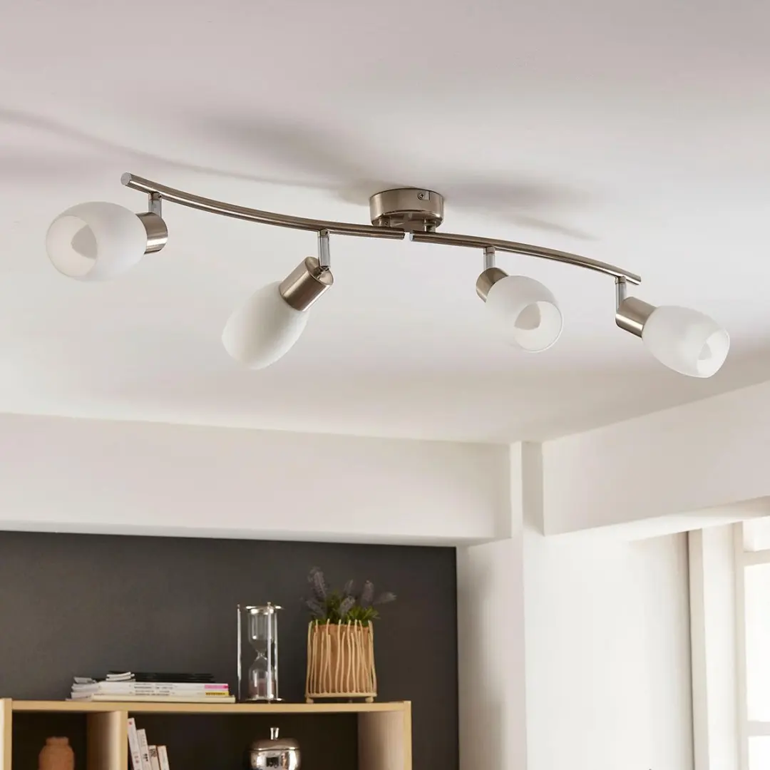 Lindby Buitenspot 4-lichts E14 - Wit/Nikkel
