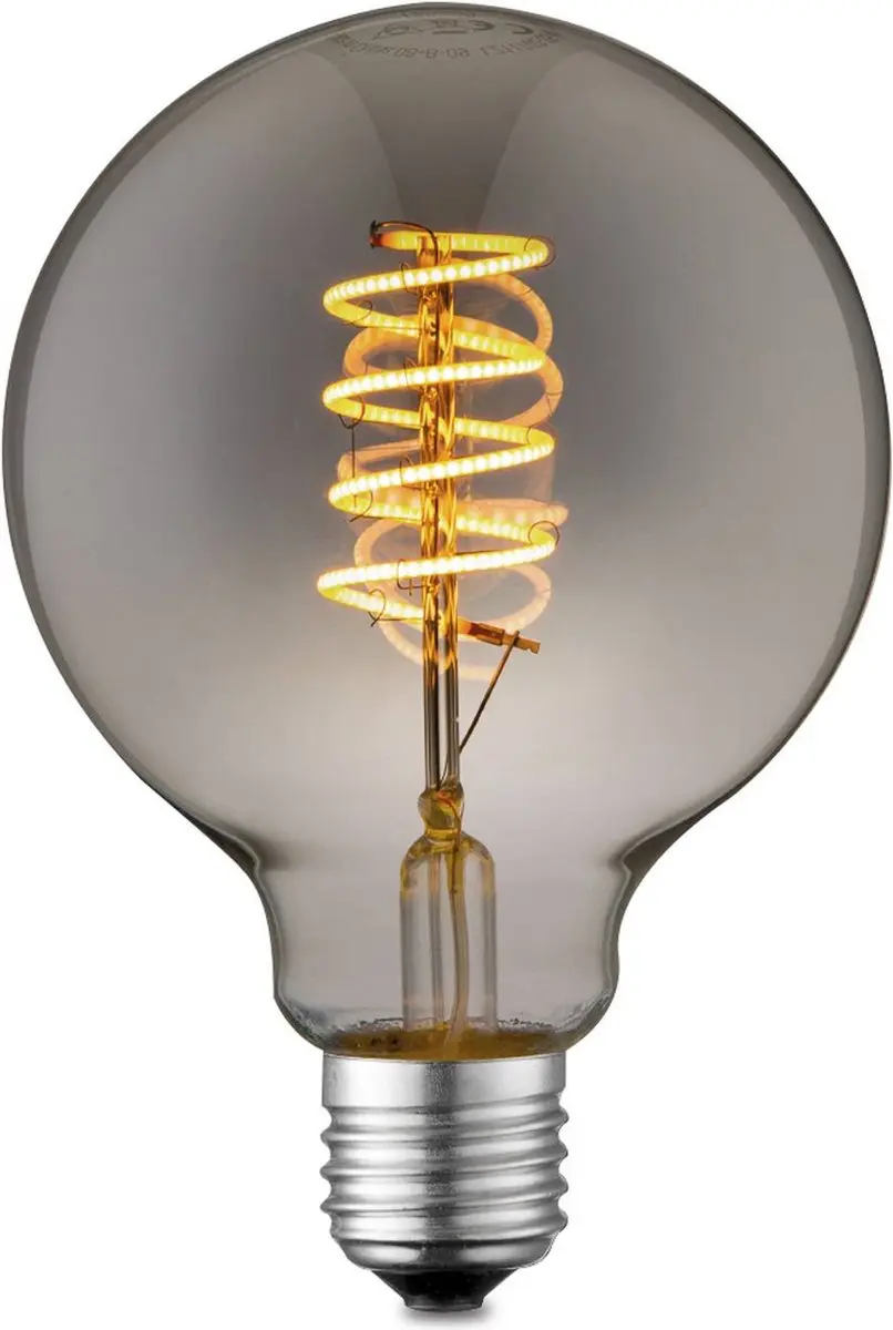 Lucande E27 LED Rookglaslamp 4W Warm Wit