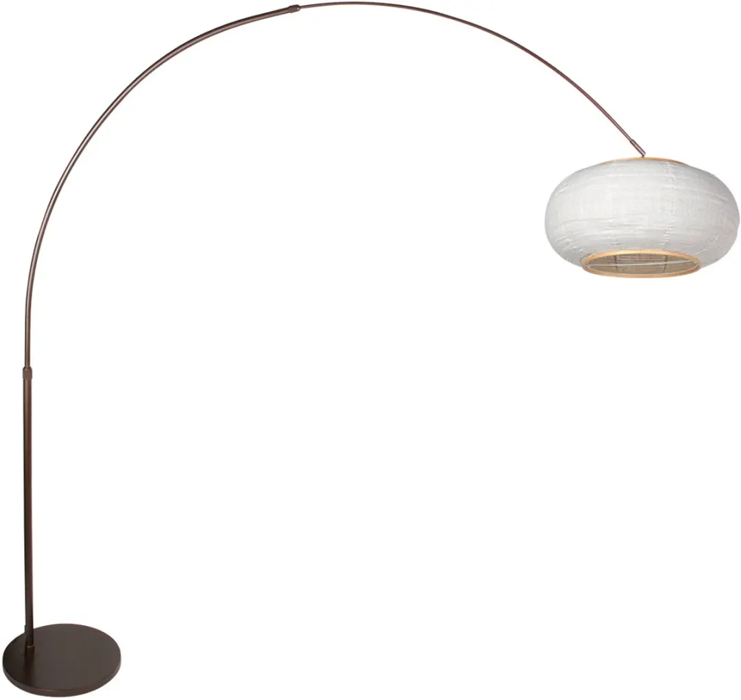 Steinhauer Silva Alba 4761CA Booglamp - Ø60cm - Bruin/Wit - afbeelding 6 van 6