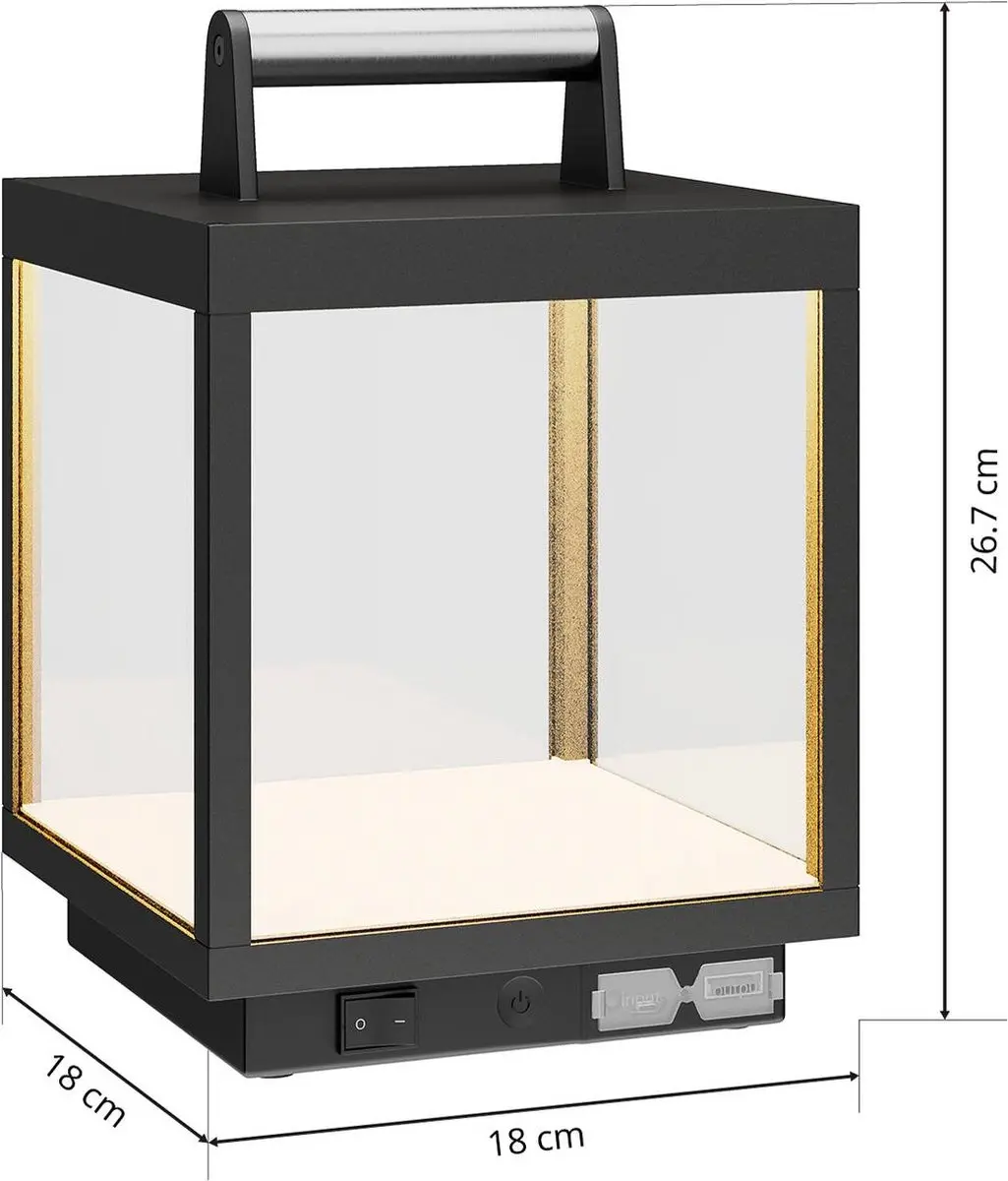 Lucande Terraslamp Grafietgrijs - 1 Lichtpunt 4.5W - Dimbaar