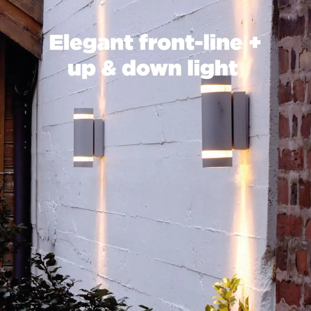 Lutec Focus Wandlamp Buiten GU10 - 2x Up & Down - IP44 Antracietgrijs