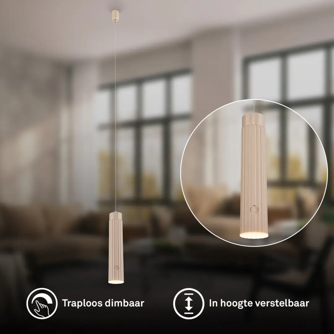Briloner Oplaadbare Hanglamp - Warm Wit 3000K - Beige