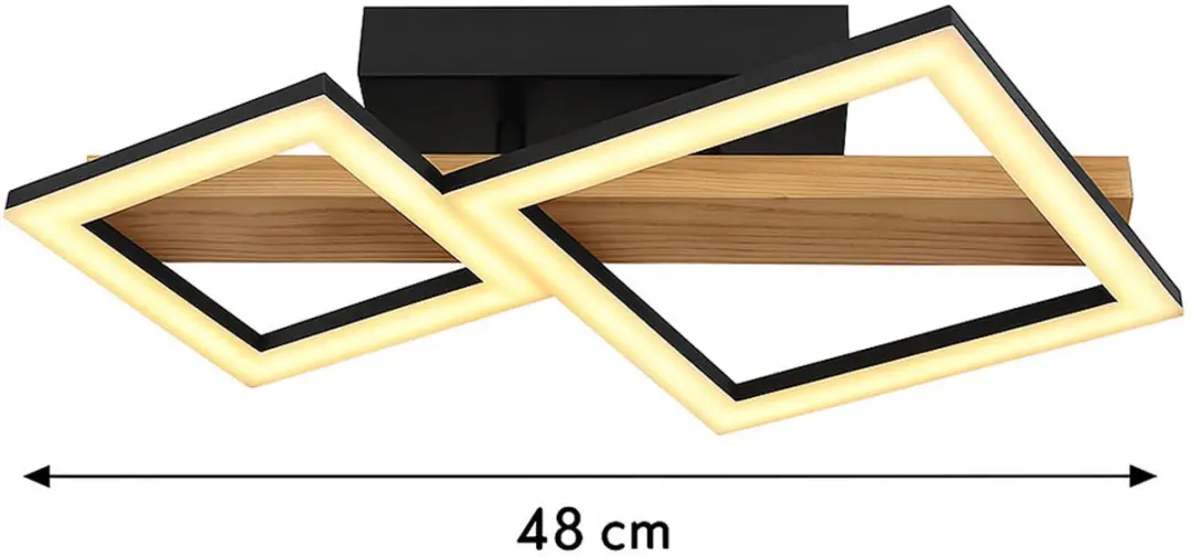 Globo LED Plafondlamp Hout 19W 1150Lm Warm Wit