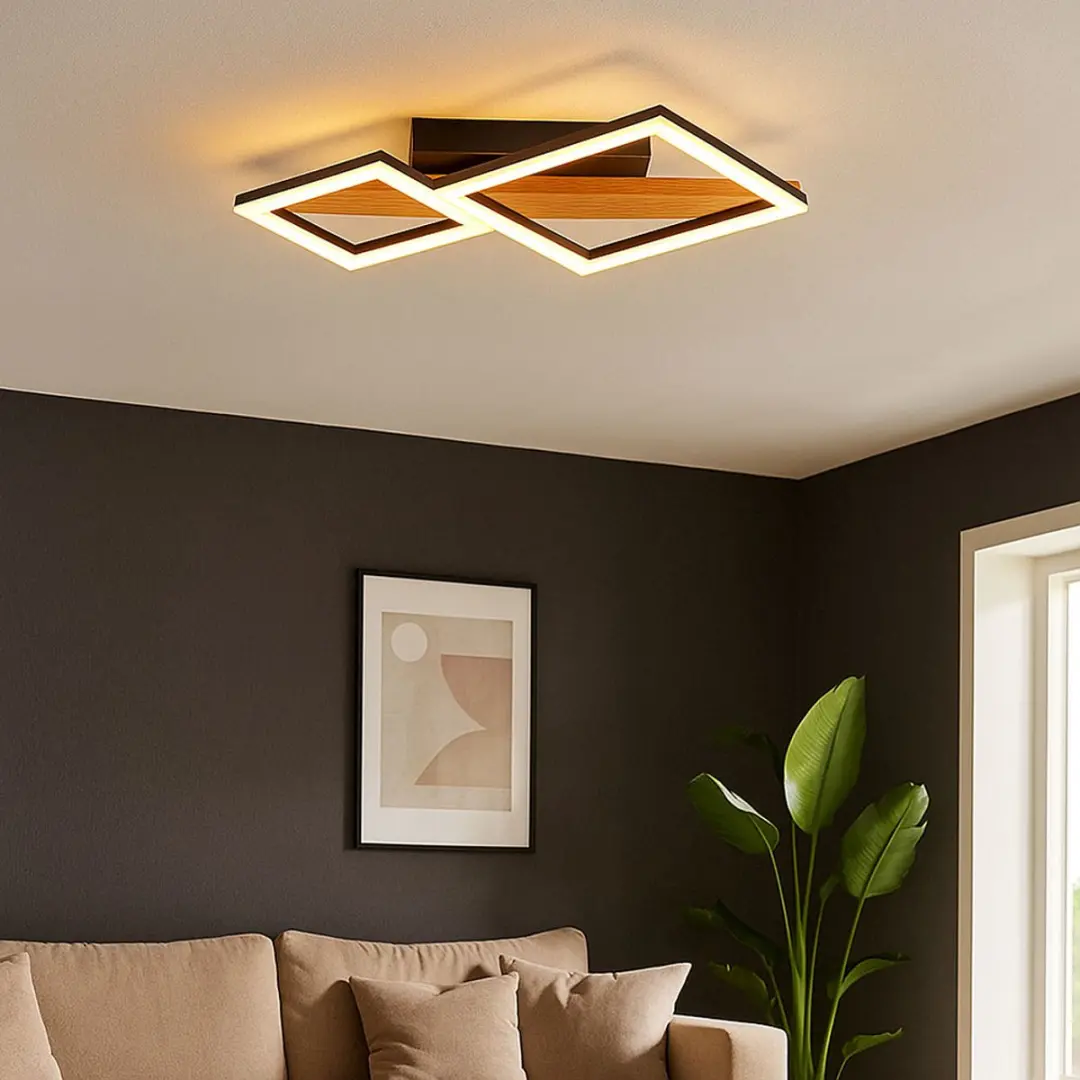 Globo LED Plafondlamp Hout 19W 1150Lm Warm Wit