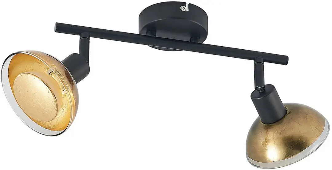 Lindby Buitenspot 2 Lichtpunten GU10 - Matzwart/Bladgoud