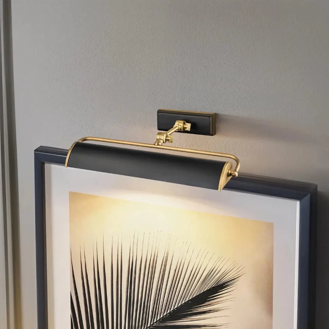 Elstead Winchfield LED Schilderijverlichting - 2x E14 40W - Dimbaar - Aged Brass & Matte Black