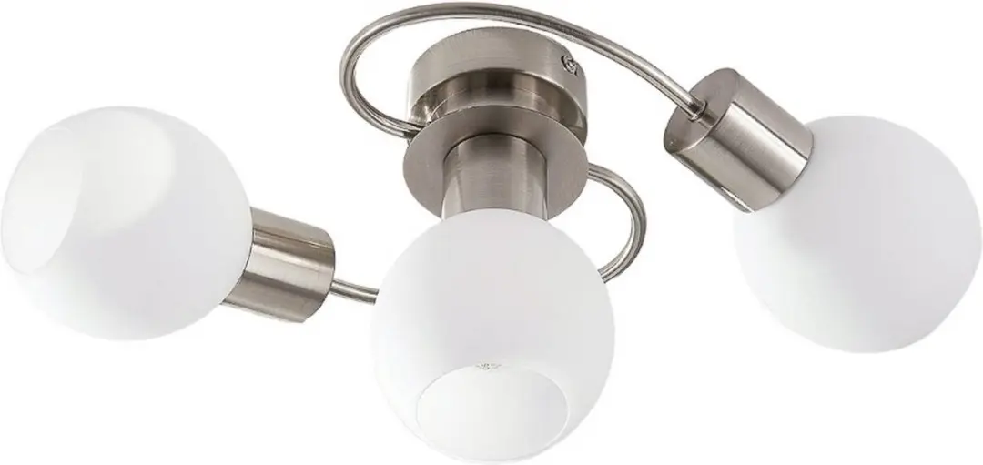 Lindby Plafondlamp 3-lichts - wit/nikkel