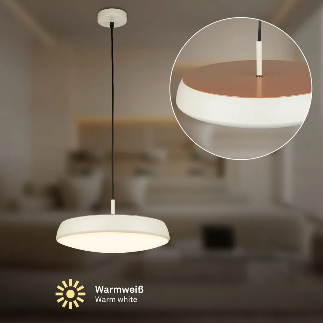 Briloner Nala LED Hanglamp - 2700K - Ø35x120cm - Grijs/Koffie