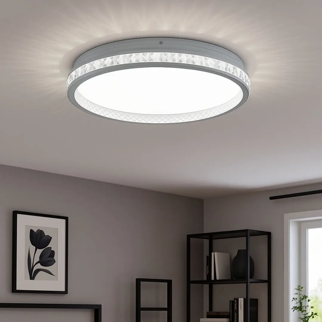Brilliant Burlie Plafondlamp 24W - Ø39cm Transparant/Wit