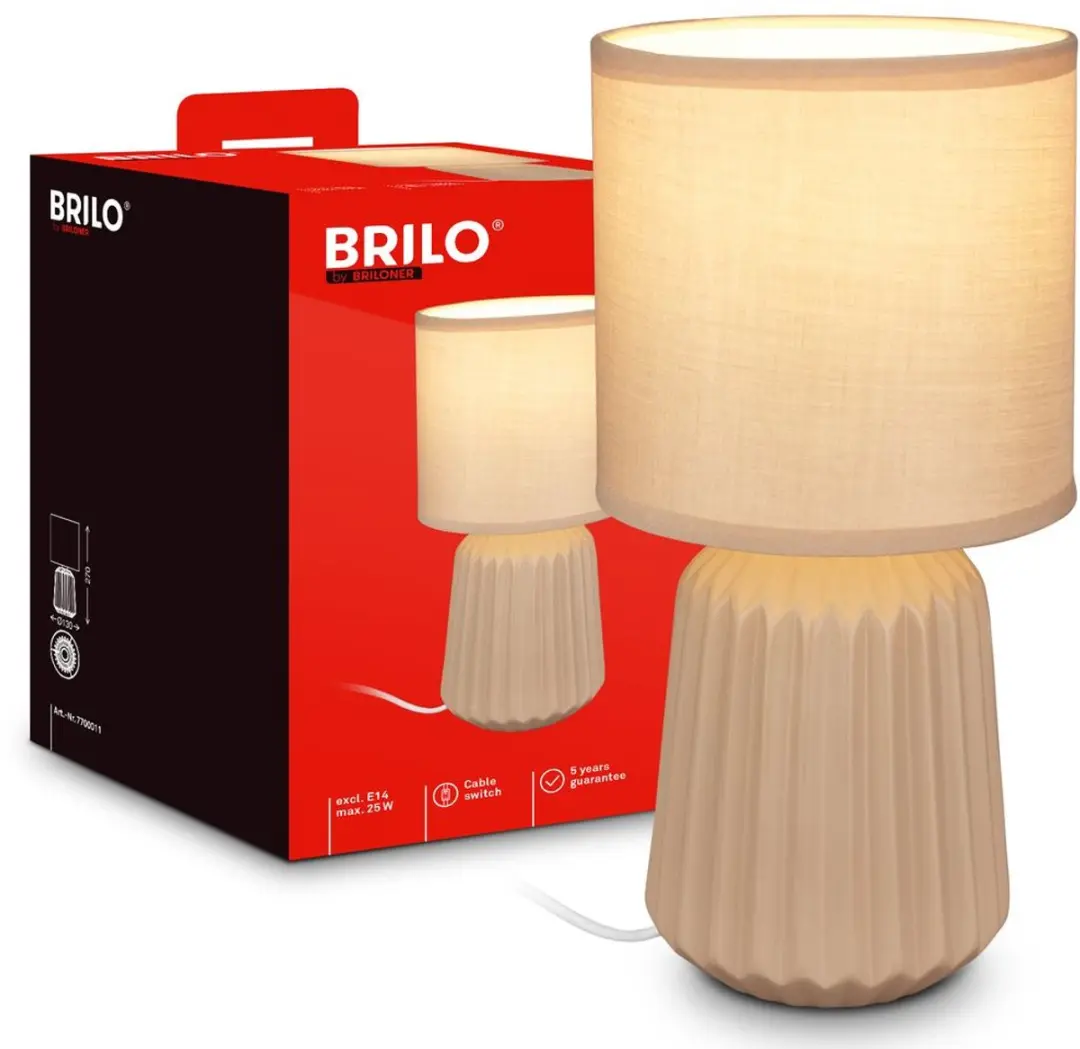 Briloner Dora Tafellamp - Beige - Ø13x27cm