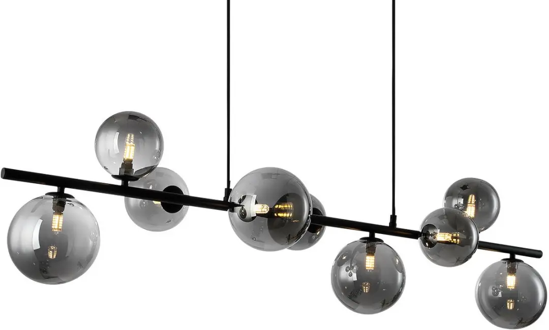 Freelight Calcio 9 Hanglamp 125cm - 9x G9 LED Rookglas - Zwart