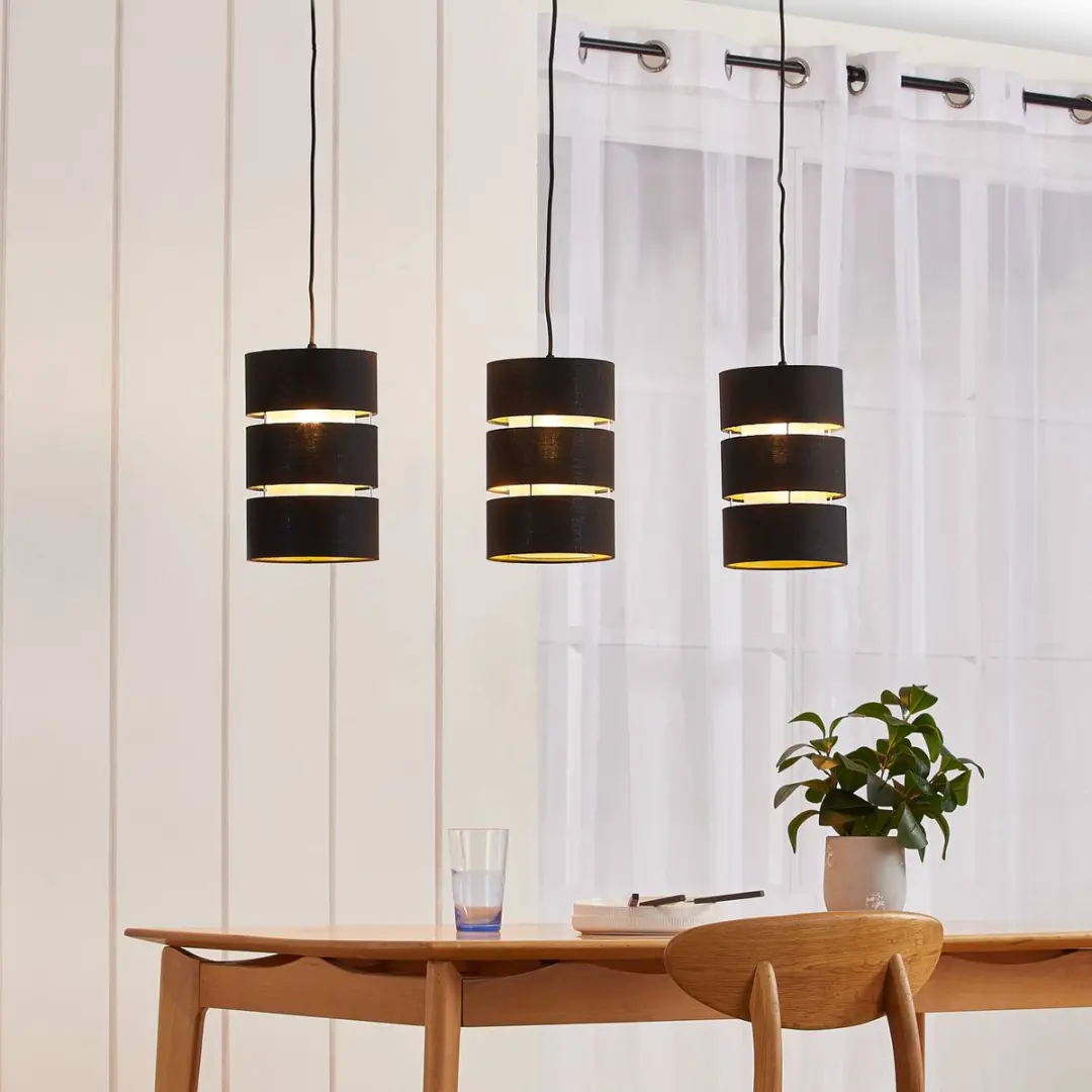 Lindby Hanglamp 3-Lichts Stof Metaal