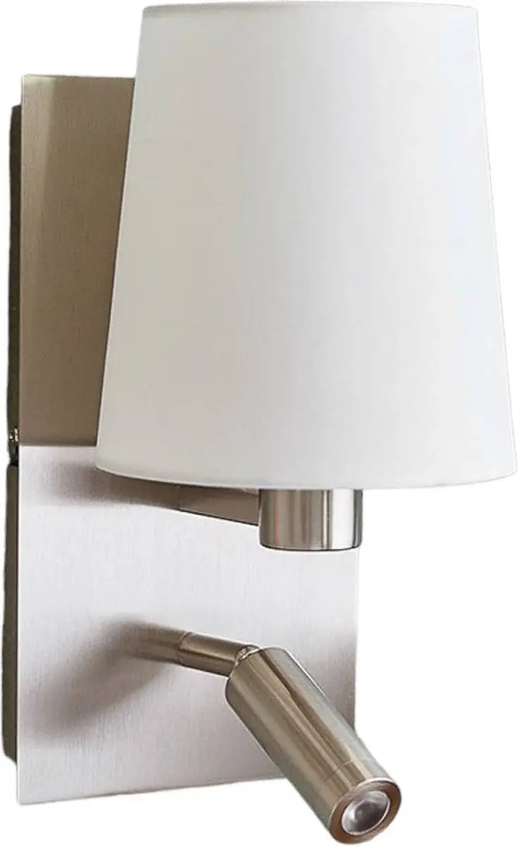 Lindby Wandlamp E14 10W - wit/nikkel