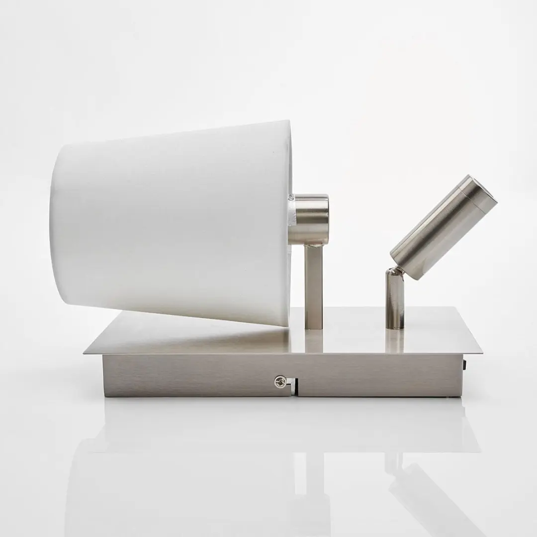Lindby Wandlamp E14 10W - wit/nikkel