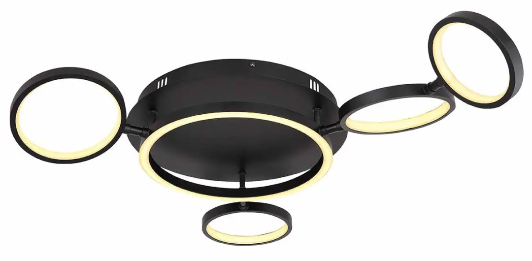 Globo Antonius Plafondlamp 56cm - Zwart - LED