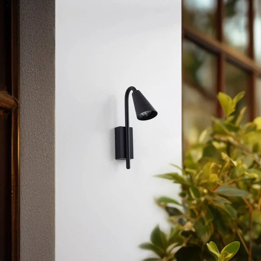 Lindby Wandlamp Buiten 1 Licht GU10 - 33cm - Zwart Mat/Transparant