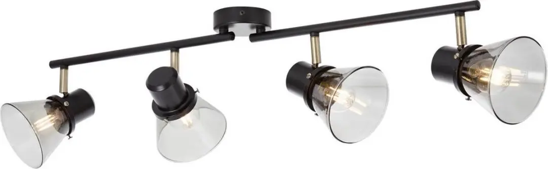 Brilliant Ronald Plafondlamp - Messing/Zwart