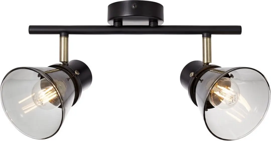 Brilliant Ronald Plafondlamp - Messing/Zwart - afbeelding 6 van 6