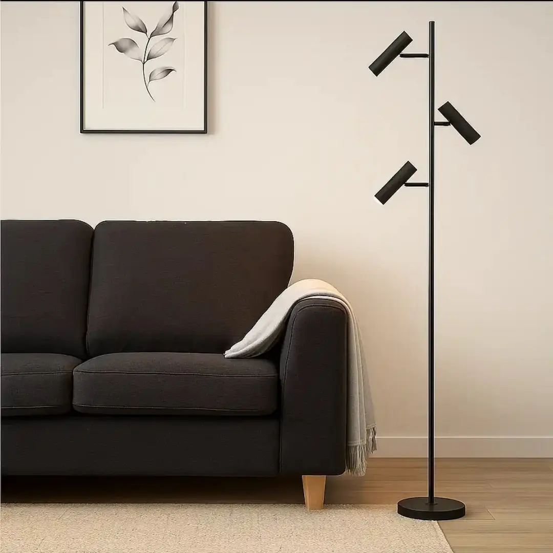 Freelight Undici Vloerlamp 3 Lichts - 165cm - Zwart