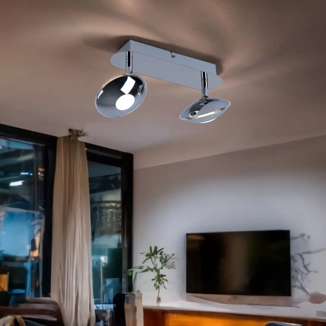 Globo Plafondlamp Spotverlichting 2x LED 6W - 350 Lm - 3200K - Zilver