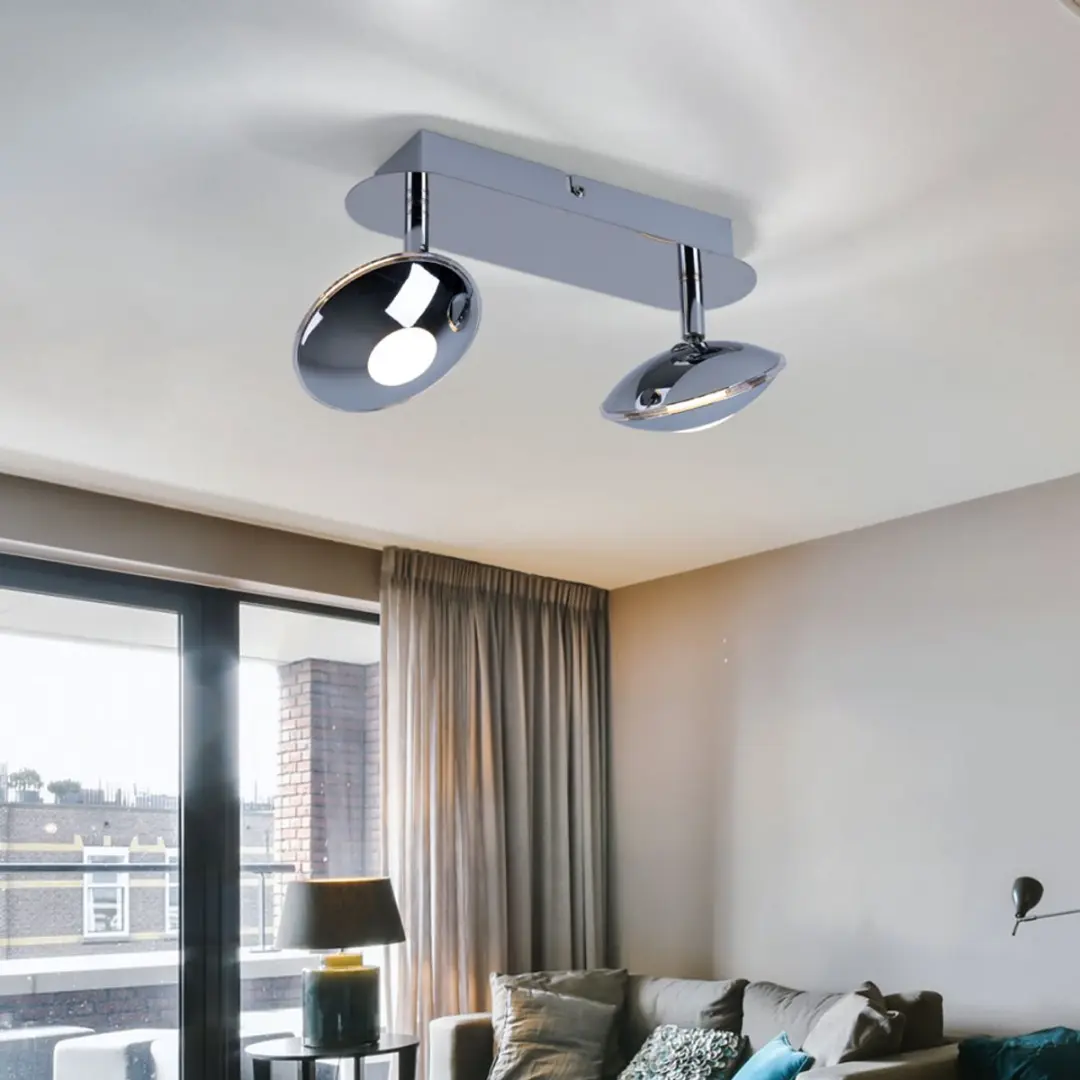 Globo Plafondlamp Spotverlichting 2x LED 6W - 350 Lm - 3200K - Zilver
