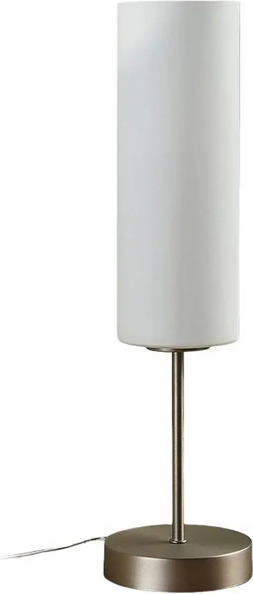 Lindby Tafellamp Glas Metaal 46cm E27 - Wit/Nikkel