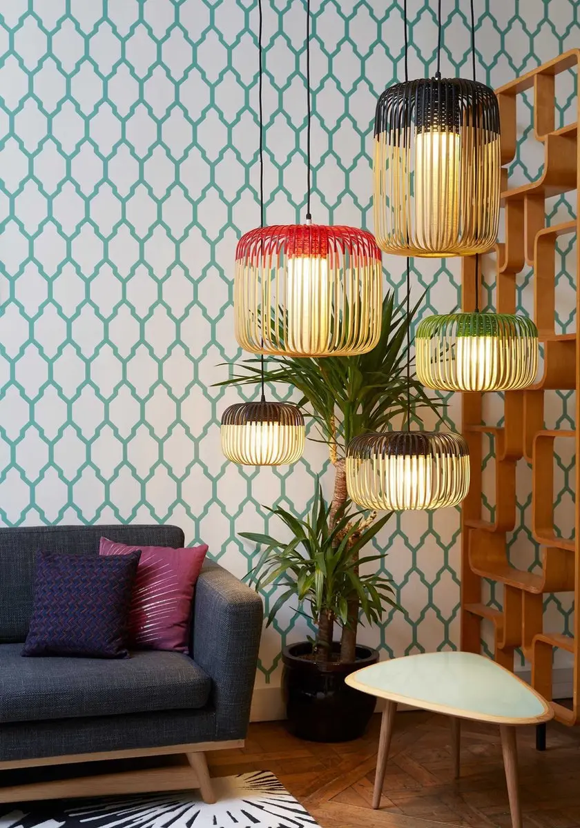 Forestier Bamboo Light Hanglamp Ø45cm - Wit