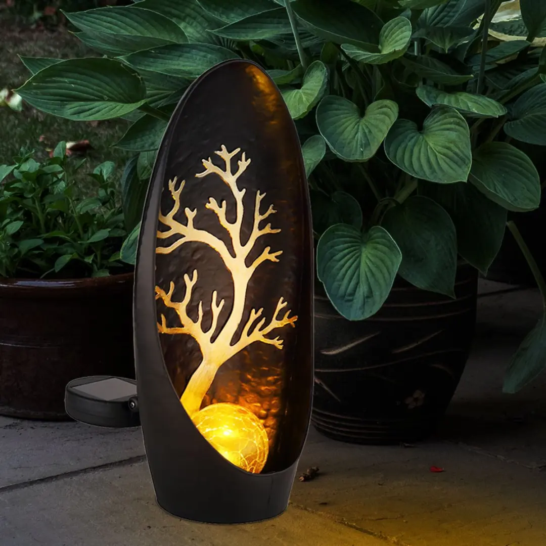 Globo Solar Tuinlampen Zwart Zilver - 2 Stuks