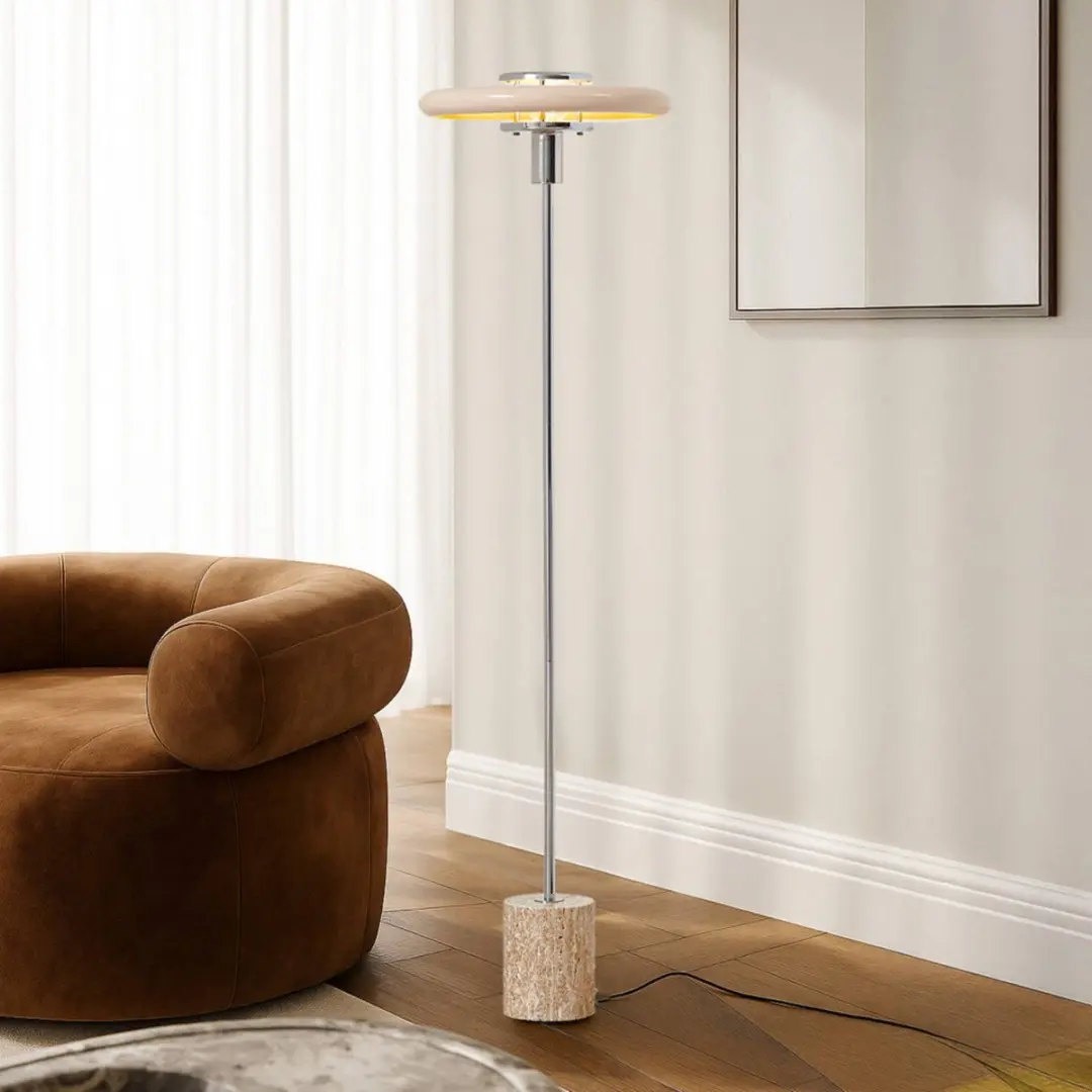 Lindby Vloerlamp Metaal Travertijn 130cm - Beige