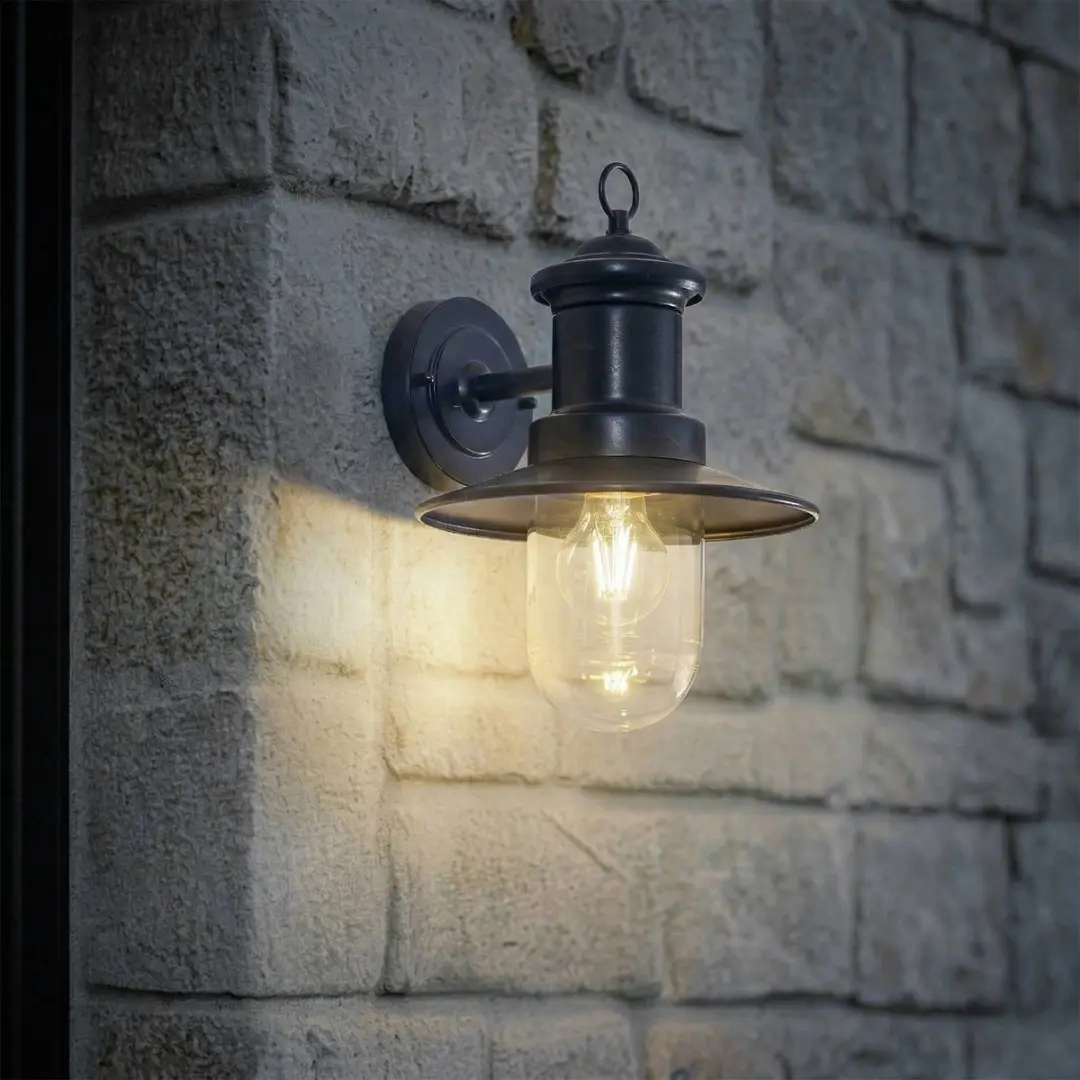 Lindby Wandlamp Buiten 1 Licht E27 - Zwart/Blauw