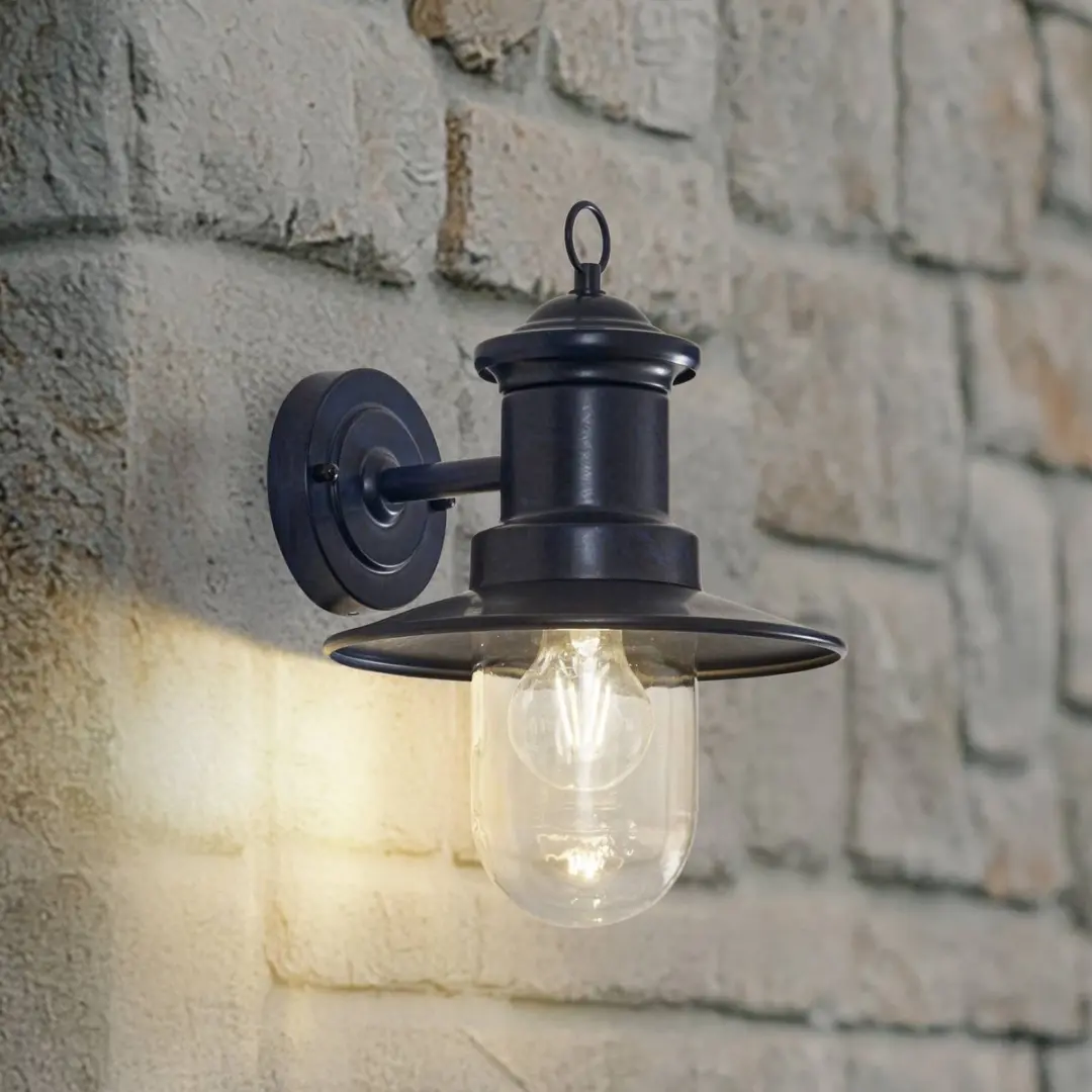 Lindby Wandlamp Buiten 1 Licht E27 - Zwart/Blauw