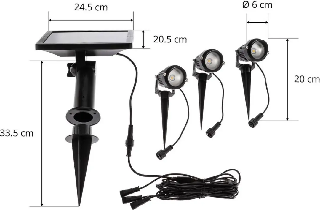 Lindby Solar Buitenverlichting 3-licht