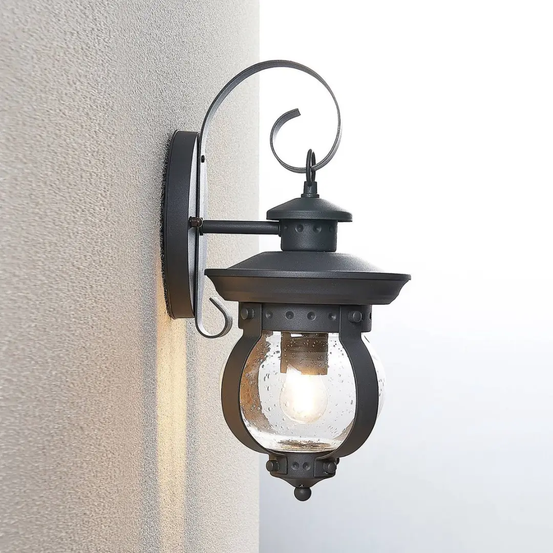 Lindby Farley Wandlamp Buiten - 1 Lichtpunt - E27 - 60W - Donkergrijs