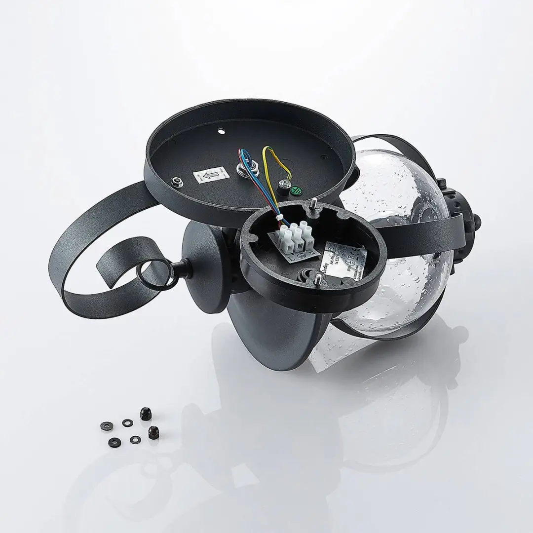 Lindby Farley Wandlamp Buiten - 1 Lichtpunt - E27 - 60W - Donkergrijs