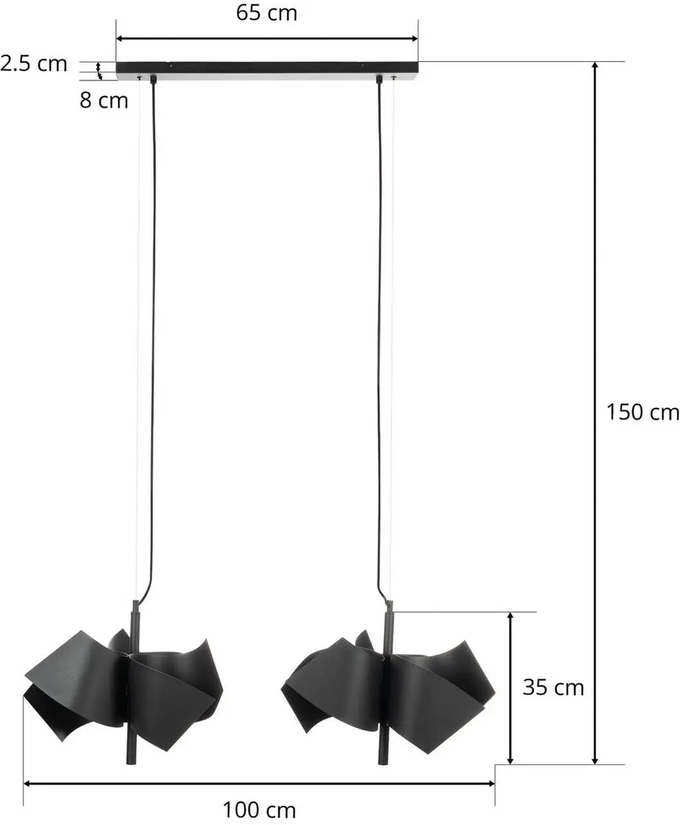 Lucande Hanglamp 6-Lichts Staal E14 - Zandzwart