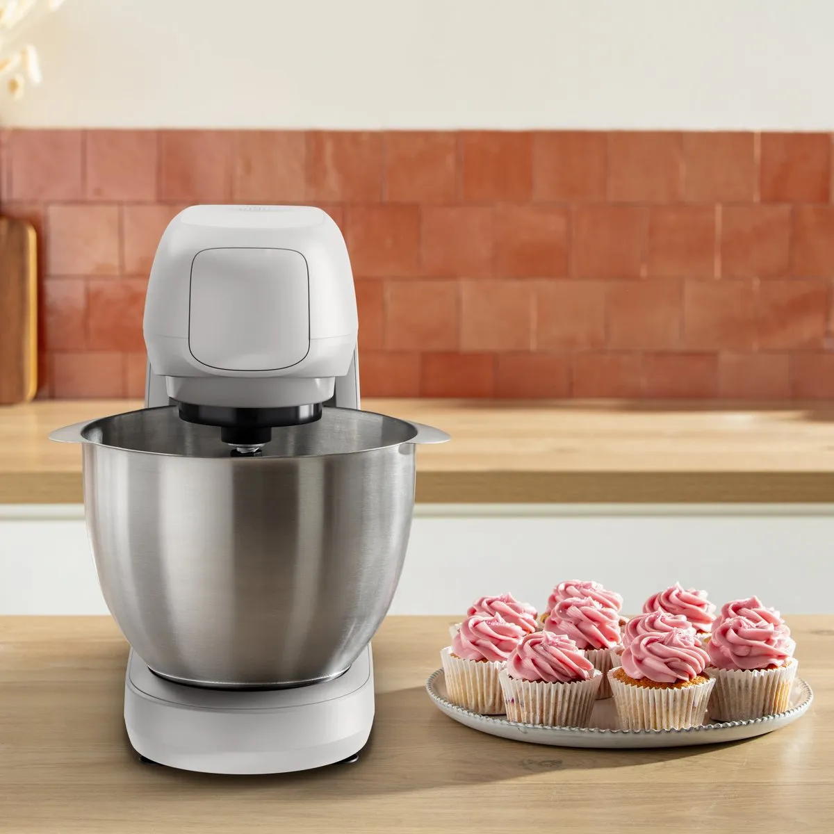 Moulinex Bake Partner QA521B25 Keukenrobot - 1100W - 4,6L Roestvrijstaal/Wit