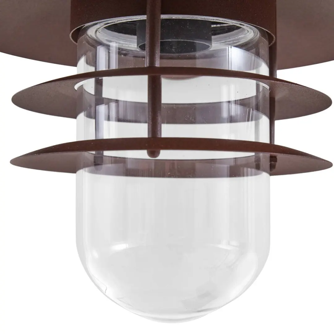 Lindby Wandlamp Buiten IJzer Glas 26cm - E27 - Roestbruin