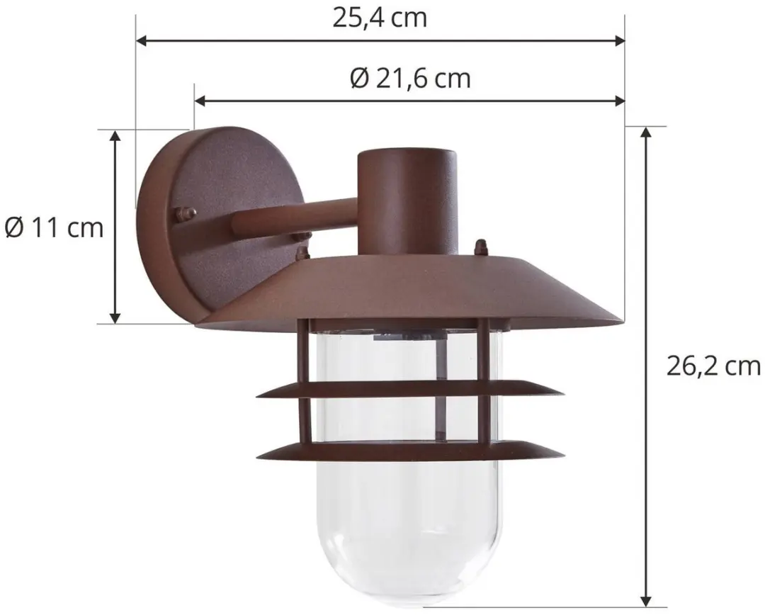 Lindby Wandlamp Buiten IJzer Glas 26cm