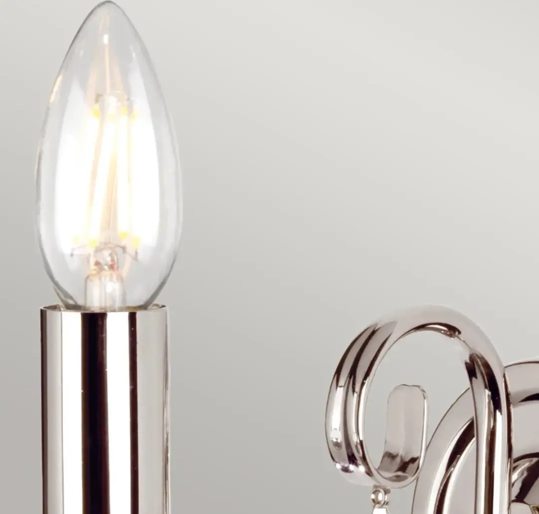 Elstead LED Wandlamp Aegean E14 60W - Polished Nickel