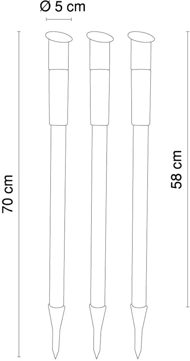 Globo Solar Buitenlamp Grondspies Insteeklamp RVS - 0,07W LED - 6 Stuks