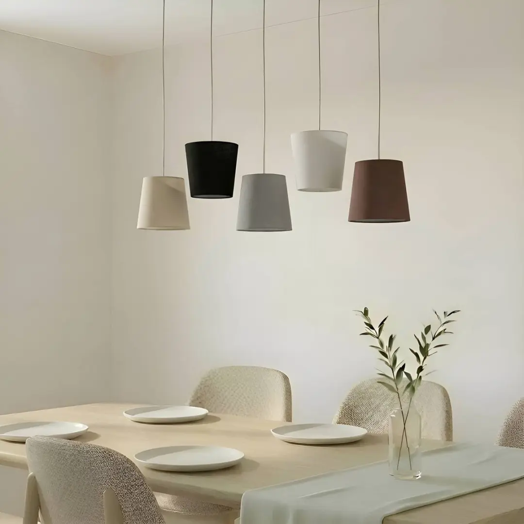 Lucande Hanglamp 5-lichts E27 - 21cm - Karamel/Zwart/Grijs/Wit/Bruin