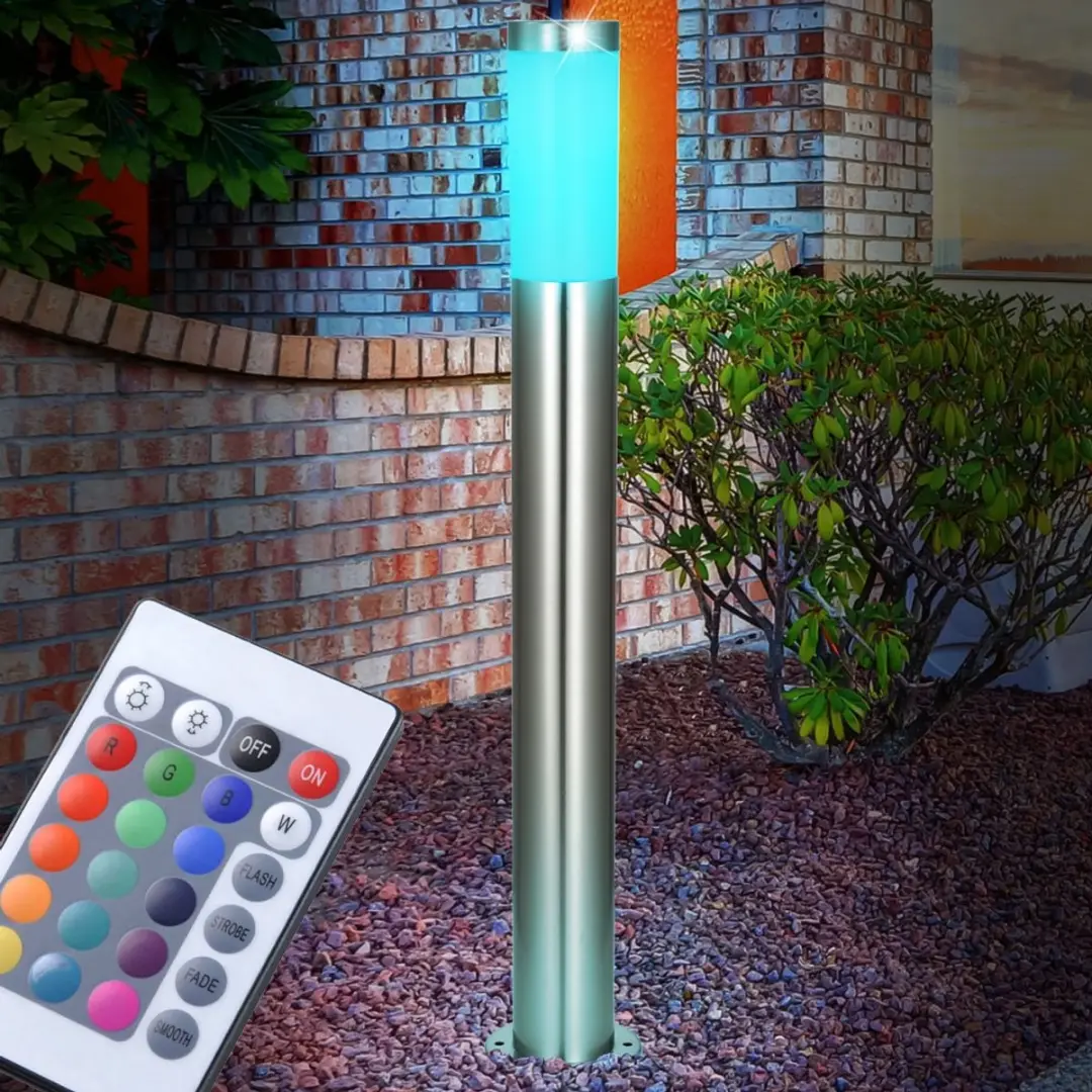 Globo LED Staande Lampen Set 2 Stuks - Bewegingsmelder - E27 RGB - Zilver