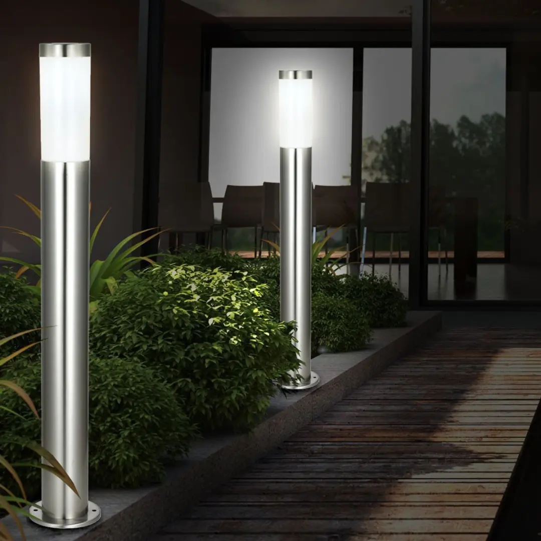 Globo LED Staande Lampen Set 2 Stuks - Bewegingsmelder - E27 RGB - Zilver