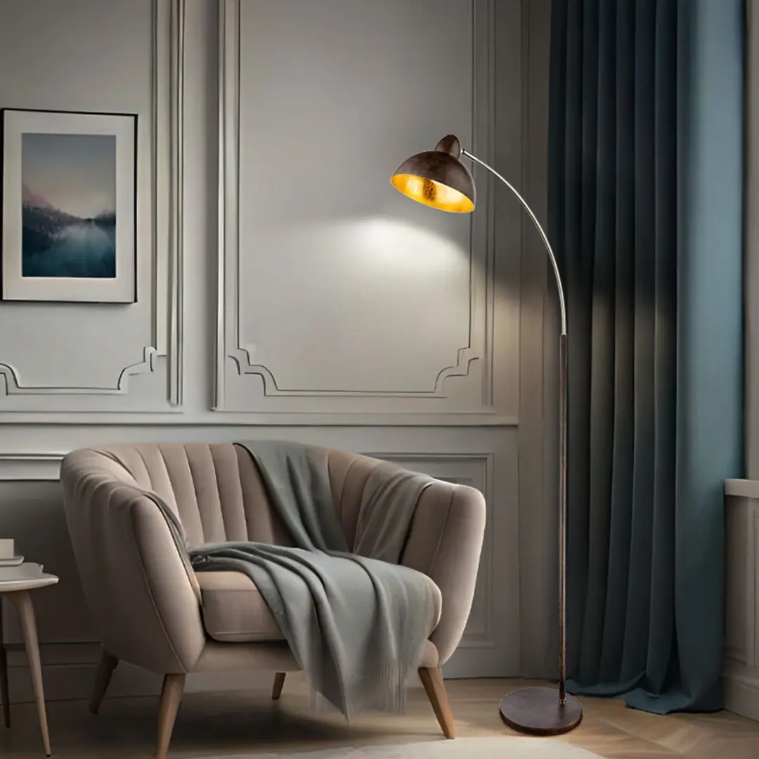 Globo Anita Vloerlamp E27 - Bruin Metaal - afbeelding 6 van 6