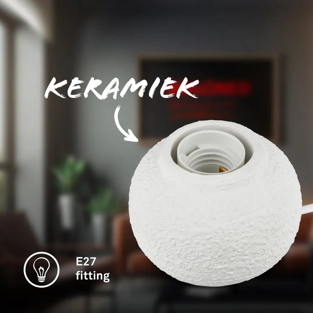 Briloner Amba Tafellamp Keramiek E27 - Ø10cm - Wit