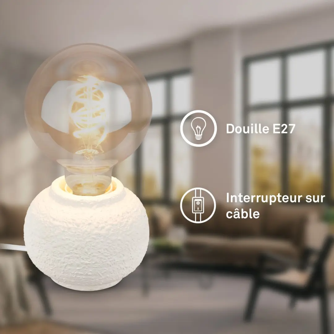 Briloner Amba Tafellamp Keramiek E27 - Ø10cm - Wit