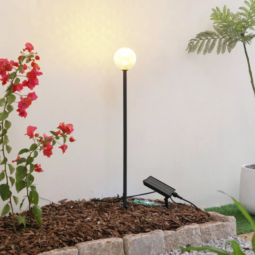 Lindby Sfeerverlichting Buiten 1 Licht - 0.24W - Zwart/Heldere Glas