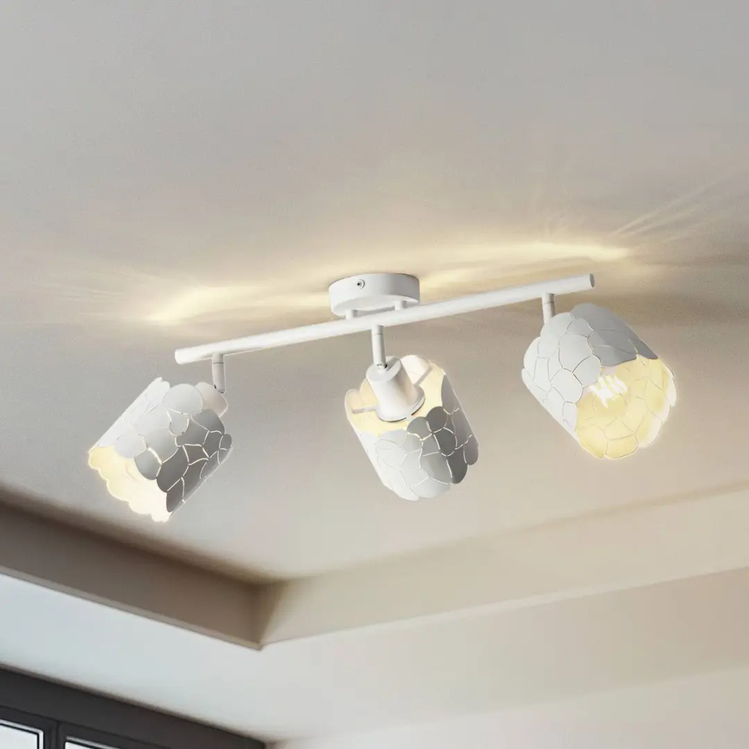 Lindby Plafondlamp 3-licht Metaal - 15cm - E27 - Wit