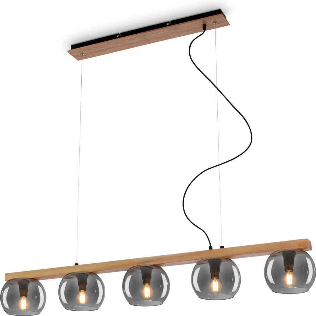 Briloner Hanglamp 4143054 - Rookglas - 3x E14 - 112x16x120cm